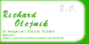 richard olejnik business card